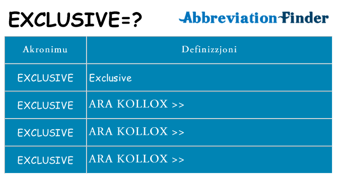 Dak ma exclusive joqgħod għal