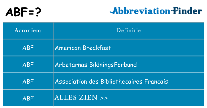 Wat staat abf voor
