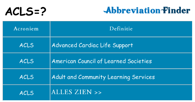 Wat staat acls voor