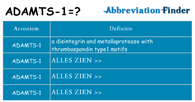 Wat staat adamts-1 voor