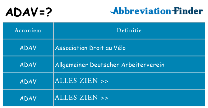 Wat staat adav voor