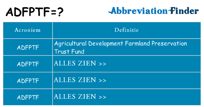 Wat staat adfptf voor
