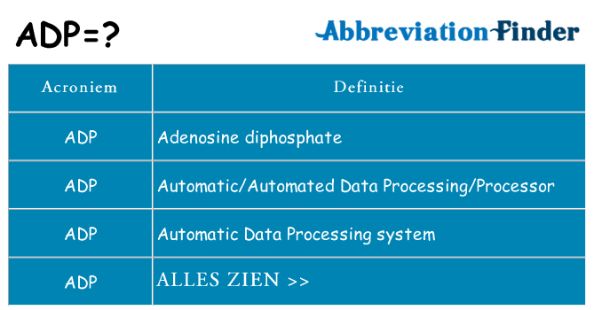Wat staat adp voor