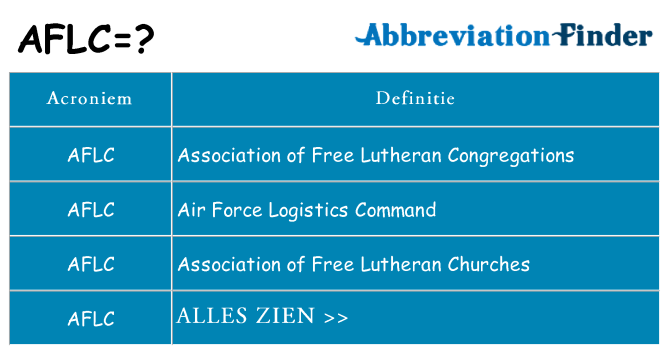 Wat staat aflc voor