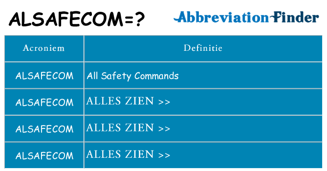 Wat staat alsafecom voor