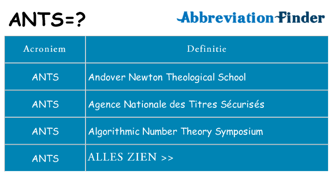 Wat staat ants voor
