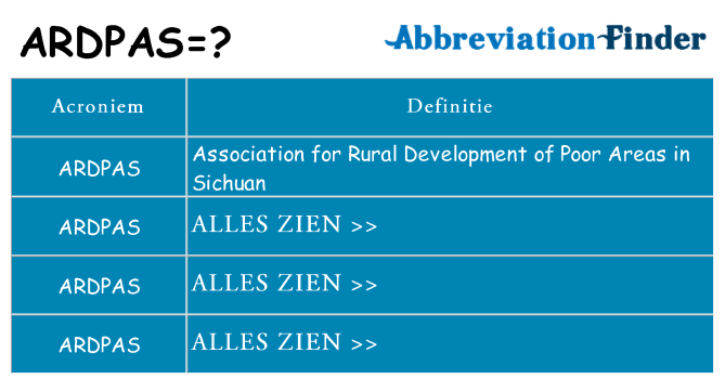 Wat staat ardpas voor