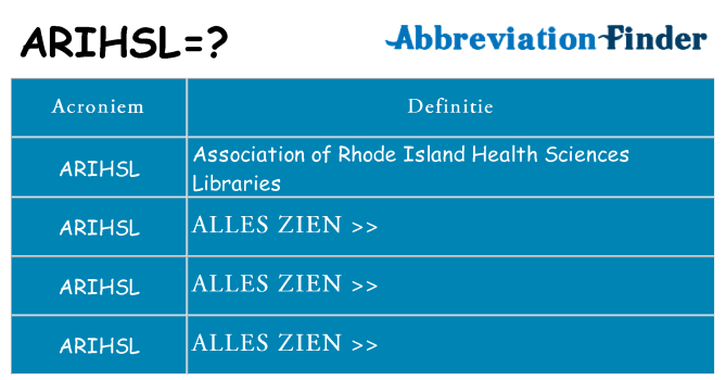 Wat staat arihsl voor