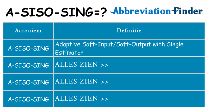 Wat staat a-siso-sing voor