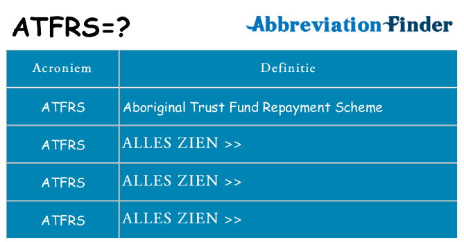 Wat staat atfrs voor