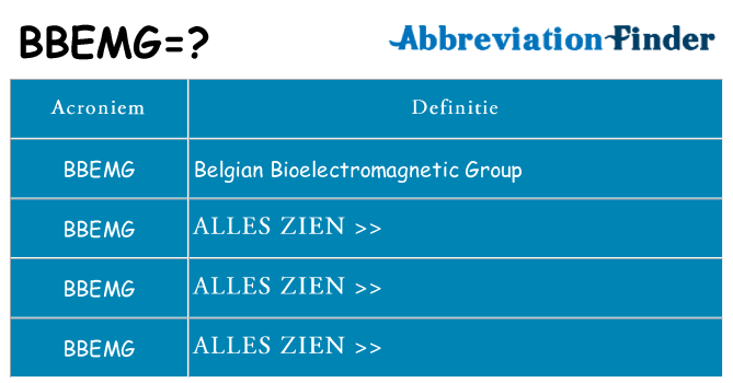 Wat staat bbemg voor