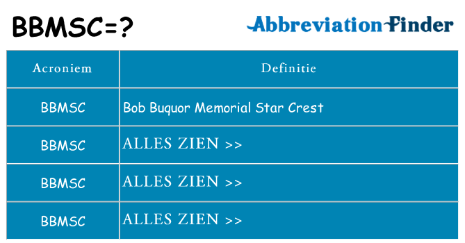 Wat staat bbmsc voor