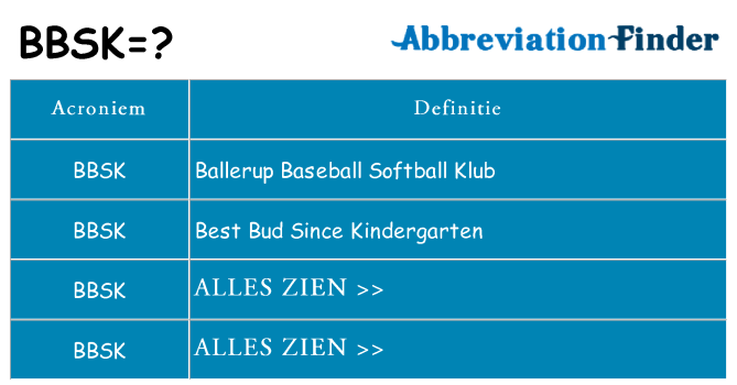 Wat staat bbsk voor