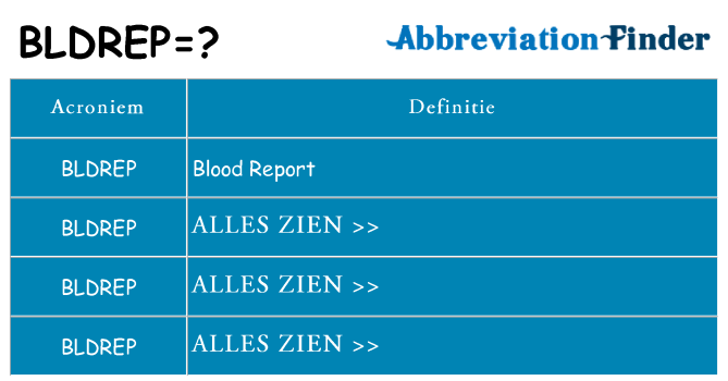 Wat staat bldrep voor