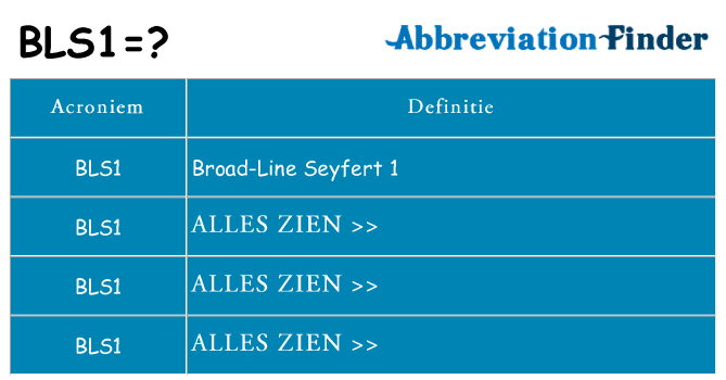 Wat staat bls1 voor
