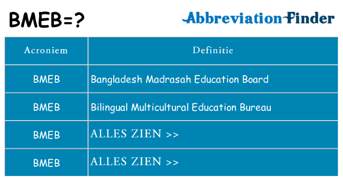 Wat staat bmeb voor