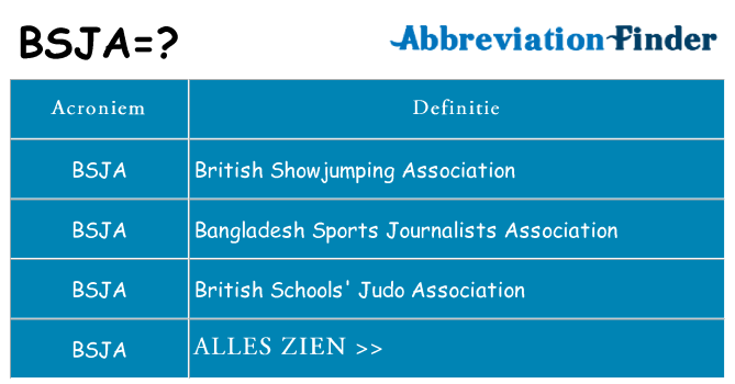 Wat staat bsja voor