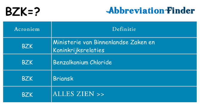 Wat staat bzk voor