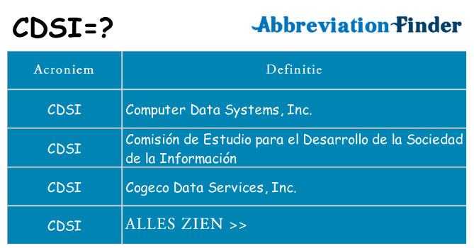 Wat staat cdsi voor