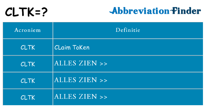 Wat staat cltk voor