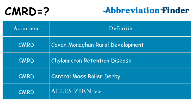 Wat staat cmrd voor