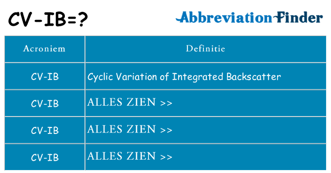 Wat staat cv-ib voor