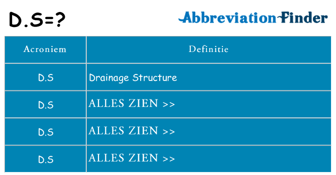 Wat staat d-s voor