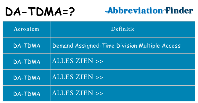 Wat staat da-tdma voor