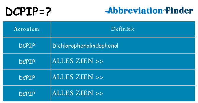 Wat staat dcpip voor