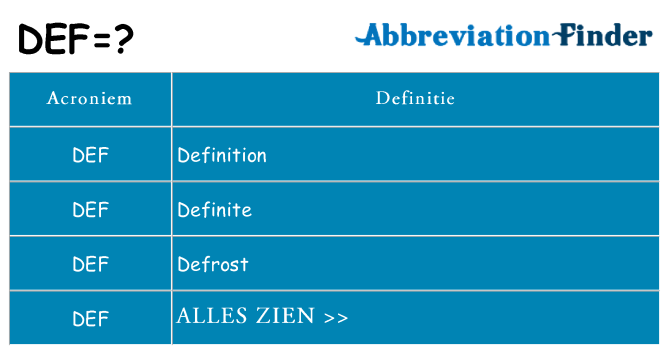 Wat staat def voor