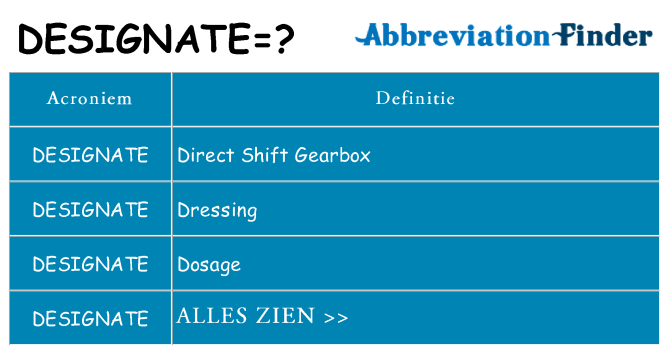 Wat staat designate voor