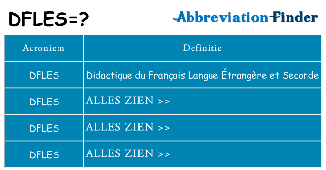 Wat staat dfles voor