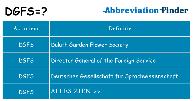 Wat staat dgfs voor