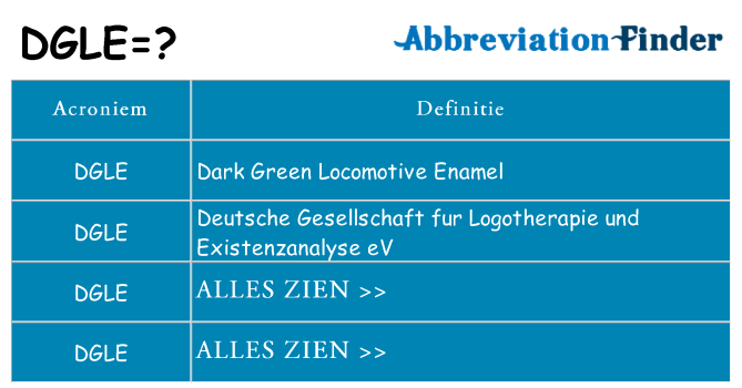 Wat staat dgle voor