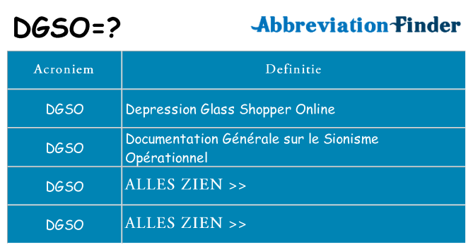 Wat staat dgso voor