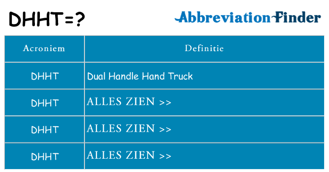 Wat staat dhht voor