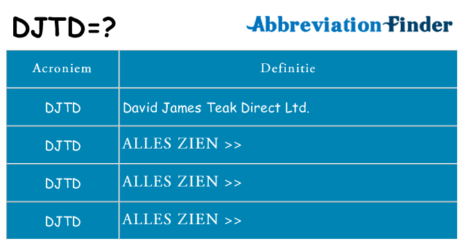Wat staat djtd voor