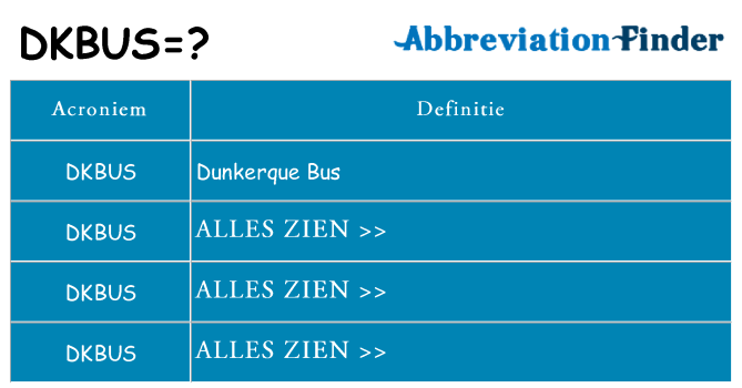 Wat staat dkbus voor