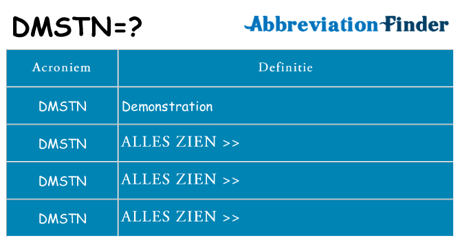 Wat staat dmstn voor