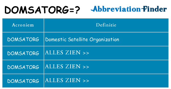 Wat staat domsatorg voor