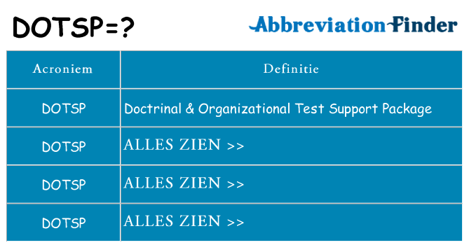 Wat staat dotsp voor