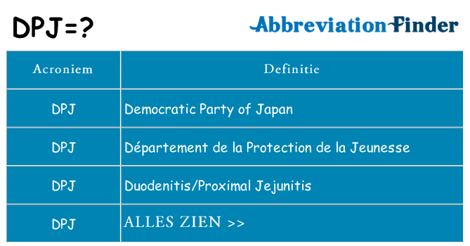 Wat staat dpj voor