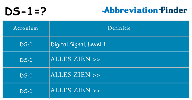 Wat staat ds-1 voor