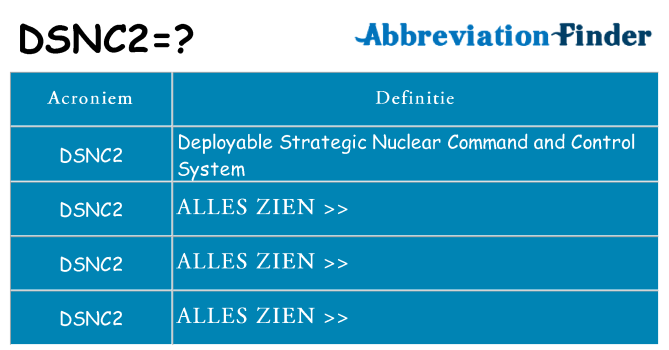 Wat staat dsnc2 voor
