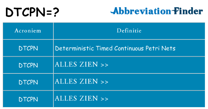 Wat staat dtcpn voor