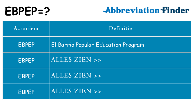 Wat staat ebpep voor