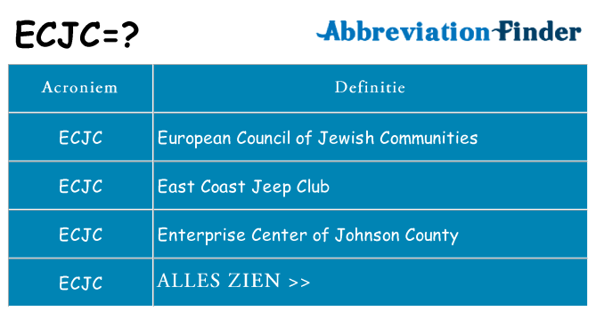 Wat staat ecjc voor