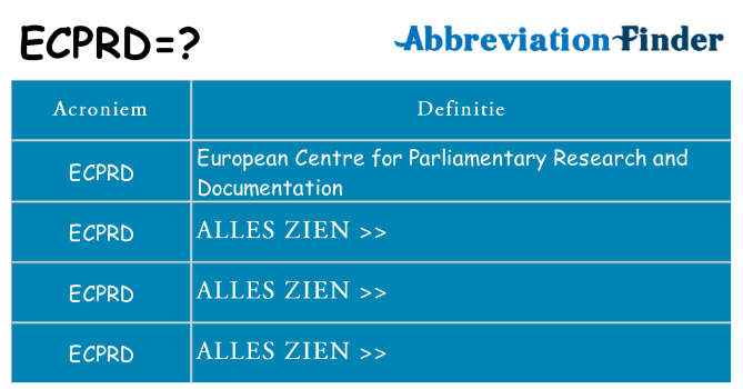 Wat staat ecprd voor