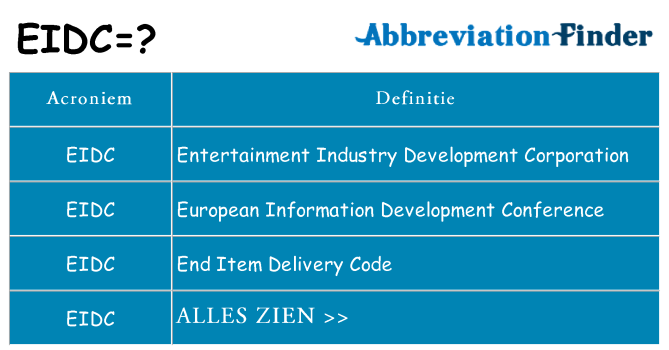 Wat staat eidc voor
