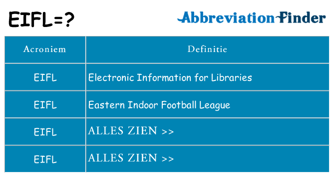 Wat staat eifl voor